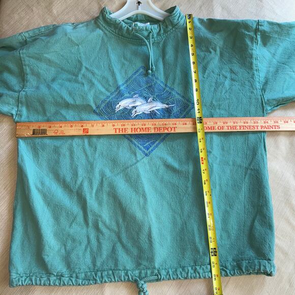Vintage National Wildlife Sweatshirt adult S/M Drawstring Mock Neck Dolphin - Picture 9 of 9